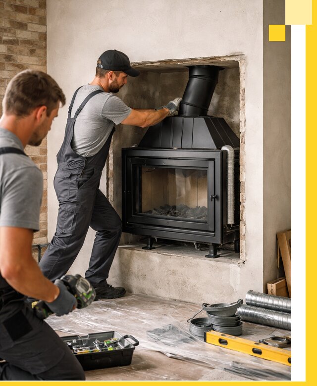 Установка каминных топок в Грозном: монтаж, подключение