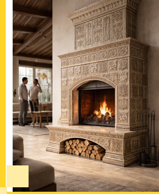 Купить изразцовый камин в Грозном от 256525 р. | ЭриданГрз