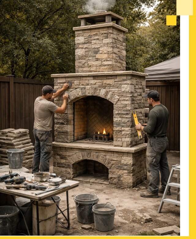 Проектирование и установка уличных каминов в Грозном