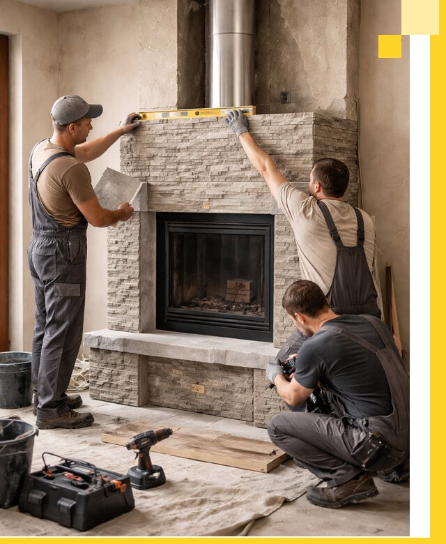 Профессиональный монтаж каминов под ключ в Грозном для дома