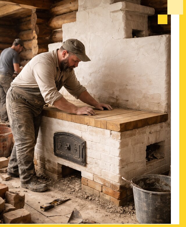 Проектирование и установка русской печи с лежанкой в Грозном