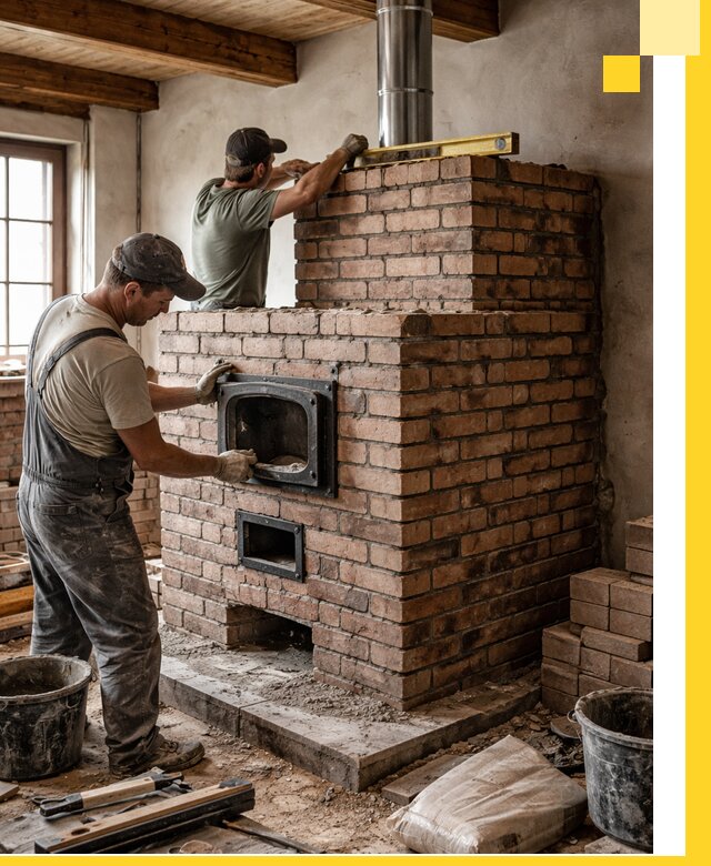 Печи для загородного дома под ключ в Грозном — монтаж и сервис