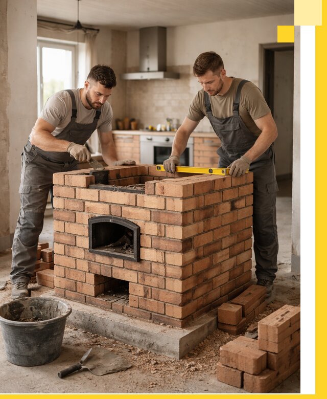 Установка и монтаж печей в частном доме в Грозном под ключ