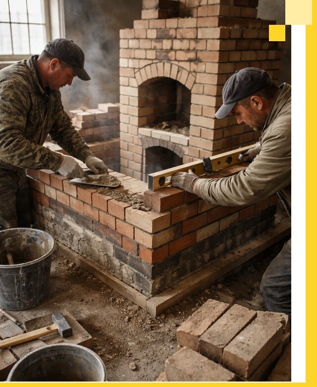 Изготовление и монтаж печей и каминов из кирпича в Грозном