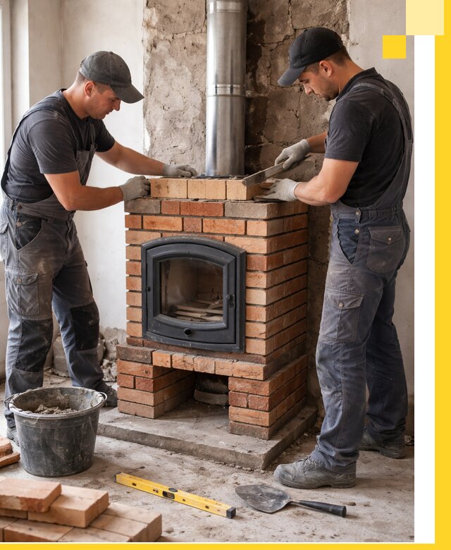 Монтаж печи камина под ключ в Грозном с гарантией и пусконаладкой