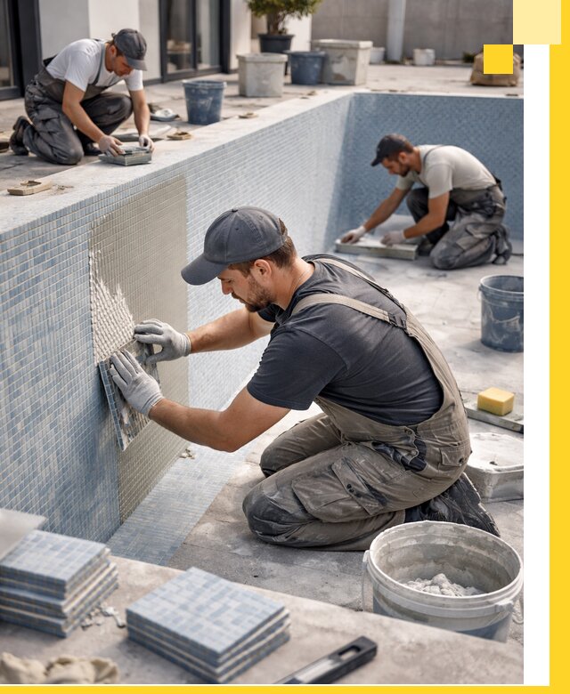 Облицовка бассейнов в Грозном плитка мозаика гидроизоляция