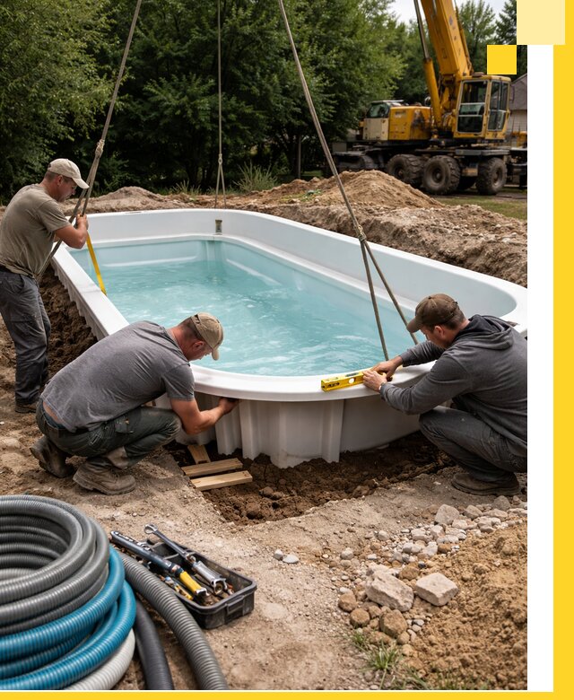 Установка и монтаж композитных бассейнов под ключ в Грозном