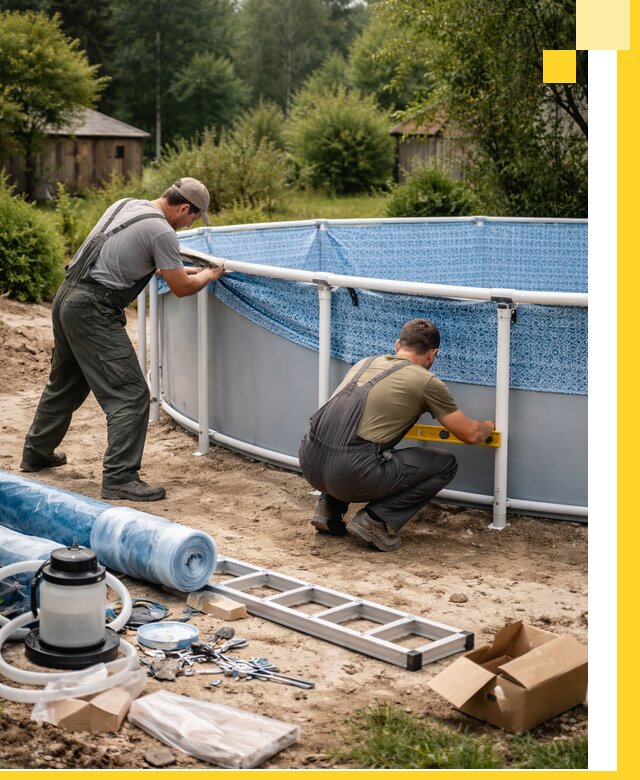 Установка и монтаж каркасных бассейнов в Грозном под ключ