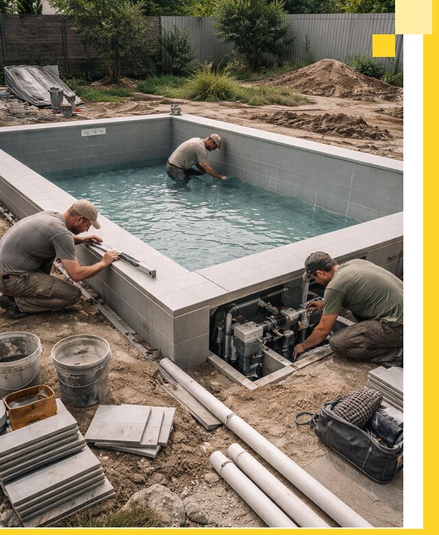 Строительство и монтаж бассейнов для дачи под ключ в Грозном