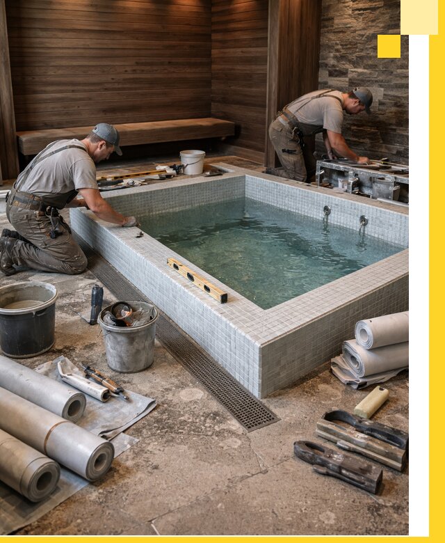 Установка и строительство бассейнов для сауны в Грозном