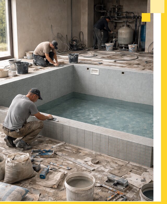 Строительство и монтаж бассейнов в помещении в Грозном