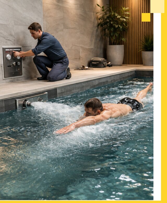 Проектирование и монтаж бассейнов с противотоком в Грозном