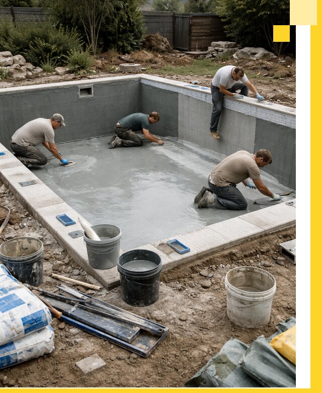 Изготовление и монтаж чаши бассейна под ключ в Грозном