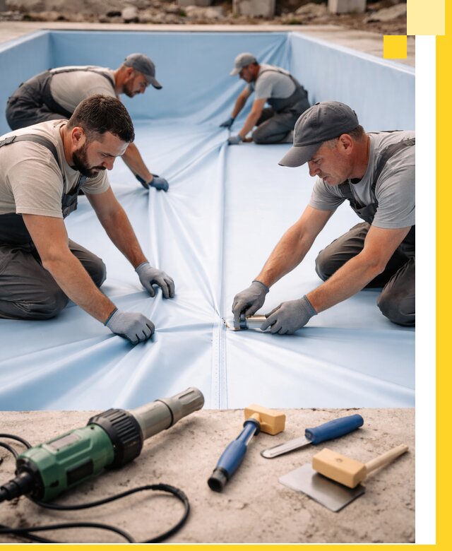 ПВХ пленка для бассейнов с монтажом и гарантией в Грозном