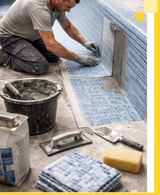 Укладка и ремонт мозаики для бассейнов под ключ в Грозном