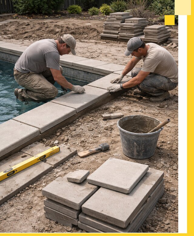 Установка и изготовление копингового камня для бассейнов в Грозном