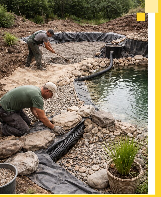 Строительство природных бассейнов и озер в Грозном под ключ