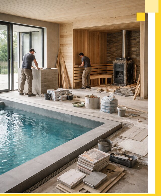 Проектирование и строительство бань с бассейном в Грозном