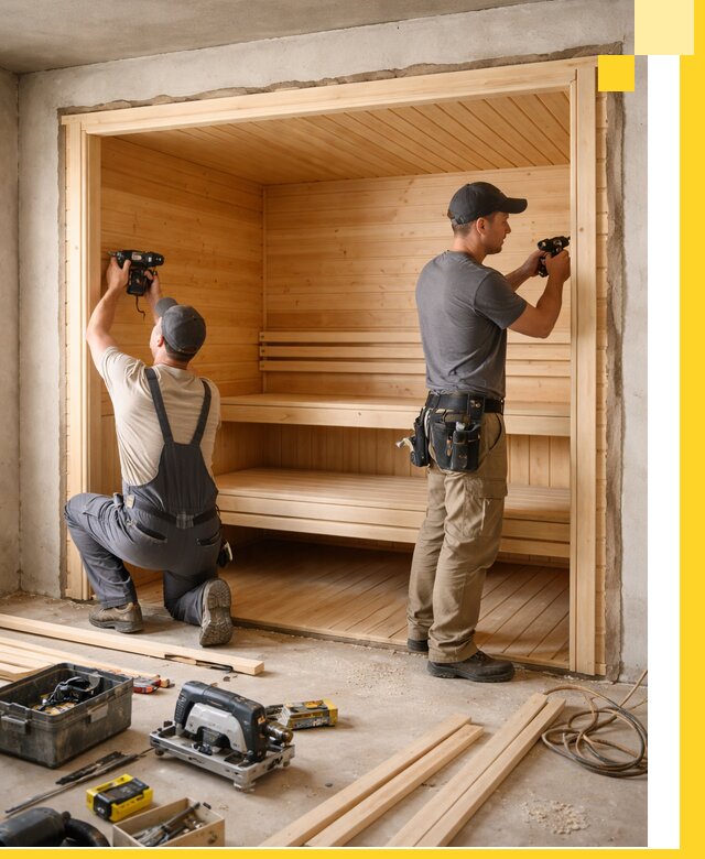 Монтаж саун под ключ в Грозном — проектирование и установка