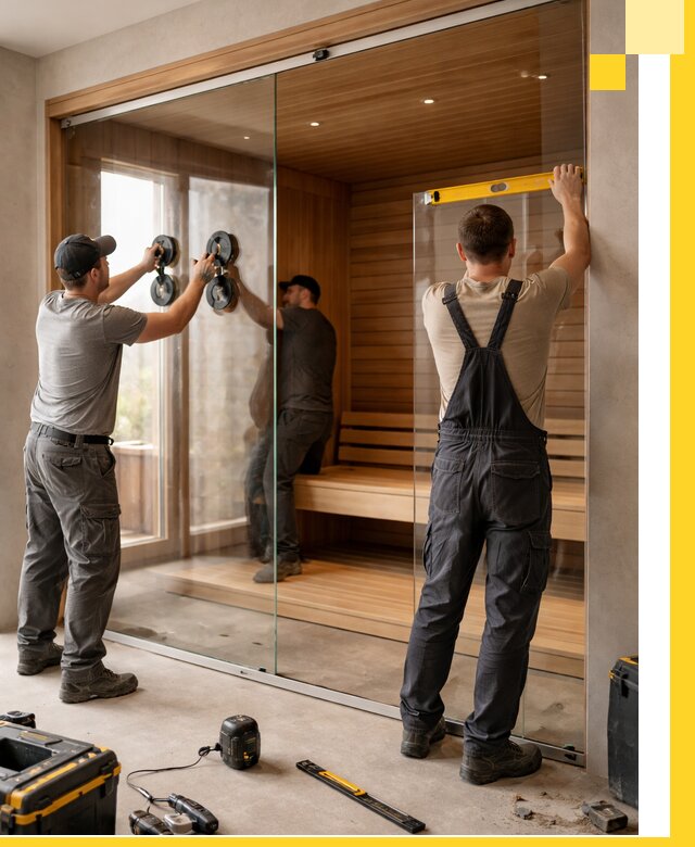 Производство и монтаж стеклянных саун под ключ в Грозном