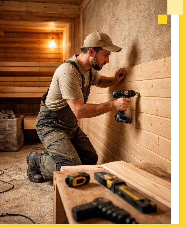 Профессиональная внутренняя отделка бани в Грозном под ключ