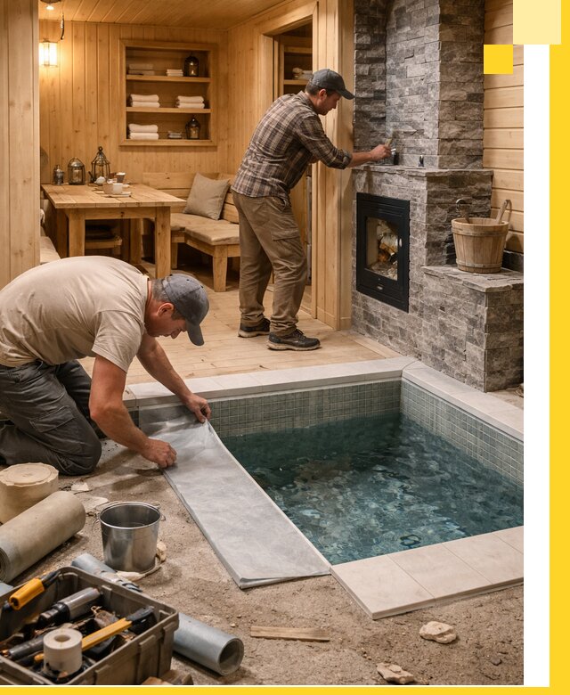 Строительство бань с комнатой отдыха под ключ в Грозном