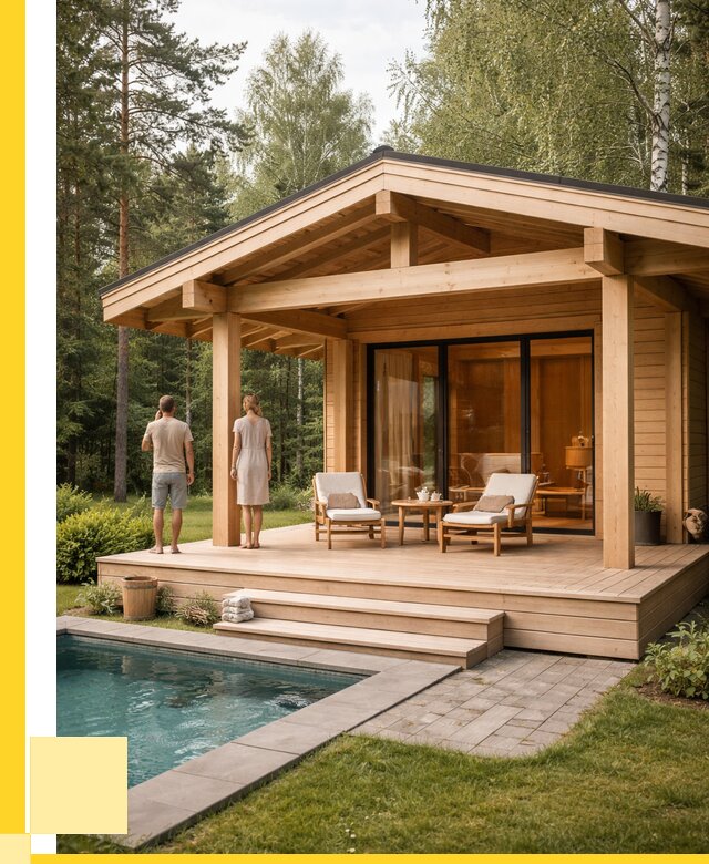 Бани с террасой под ключ в Грозном от 615660 р. | ЭриданГрз