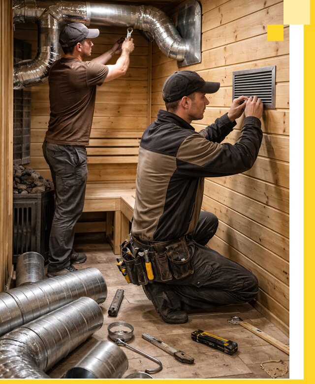 Проектирование и монтаж вентиляции бани в Грозном под ключ