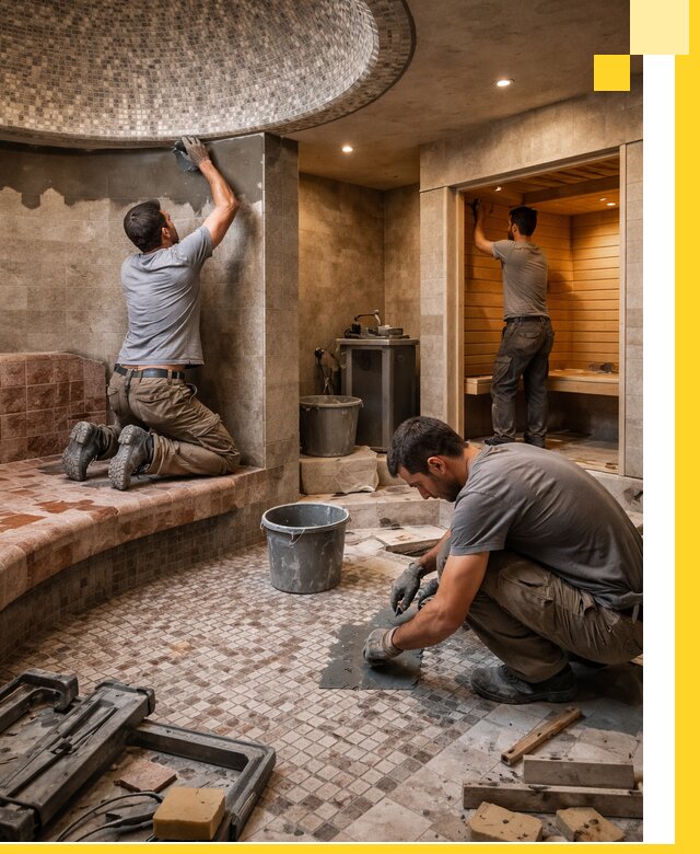 Проект и строительство хамама бани и сауны под ключ в Грозном