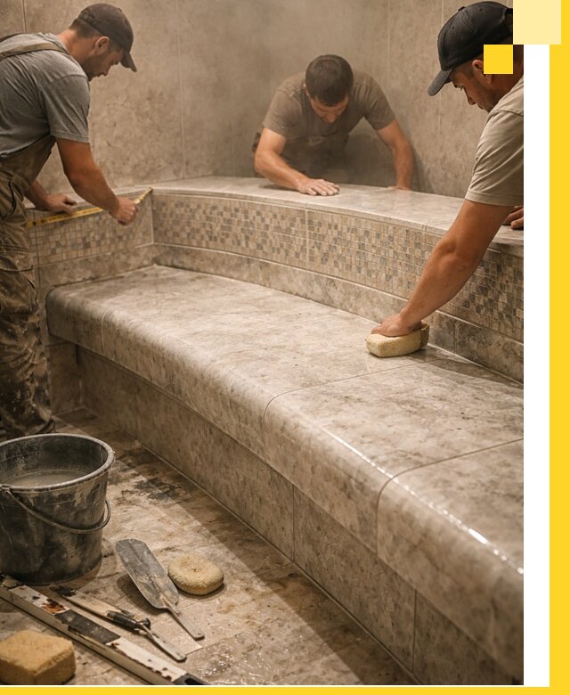 Изготовление и установка сидений для хамама в Грозном